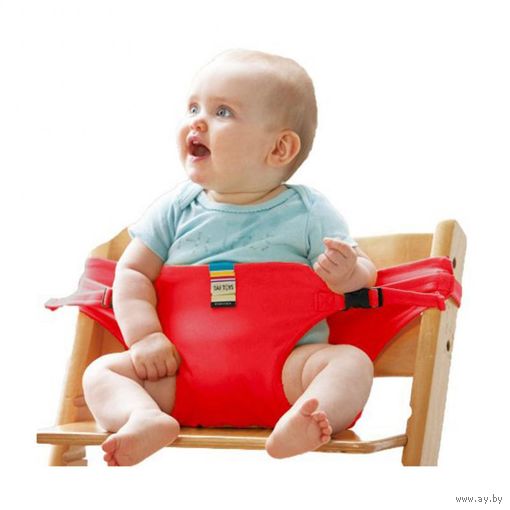 Детское обеденное кресло, ремень безопасности, новое, красное