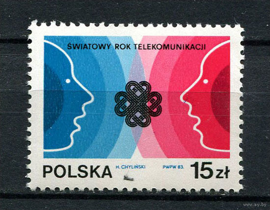 Польша - 1983 - Всемирный год коммуникаций - [Mi. 2887] - полная серия - 1 марка. MNH.  (Лот 243AE)