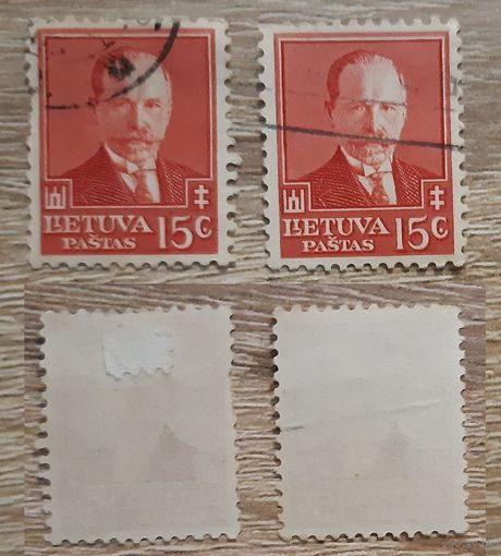 Литва 1934 60-летие со дня рождения Антанаса Сметоны. 15С.