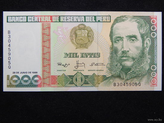 Перу 1000 инти 1988г.UNC