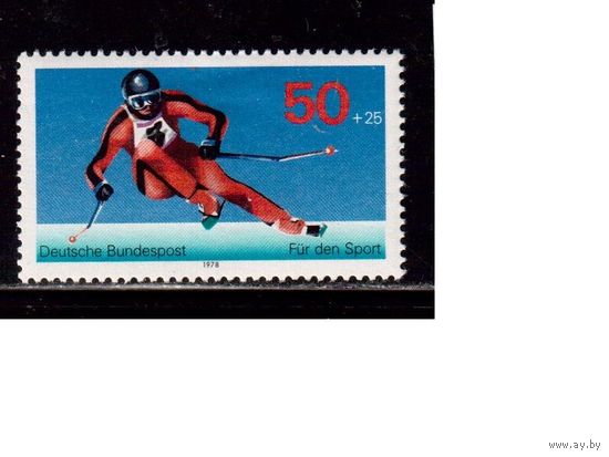 Германия(ФРГ)-1978,(Мих.958), *(след от накл.), Спорт, Горные лыжи