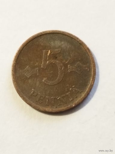 Финляндия 5 пенни 1964