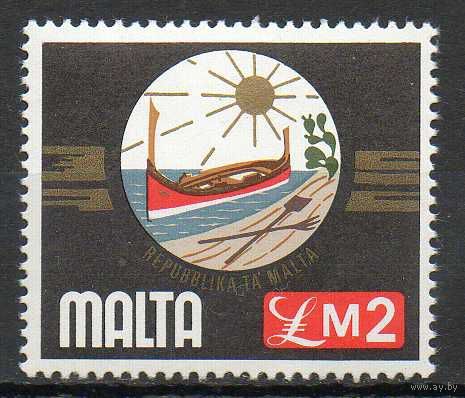 Лодка Мальта 1976 год чистая серия из 1 марки