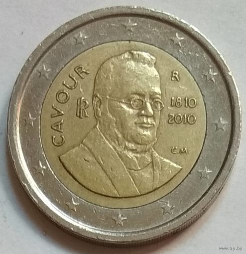 Италия 2 евро 2010 г. 200 лет со дня рождения Камилло Бенсо ди Кавура
