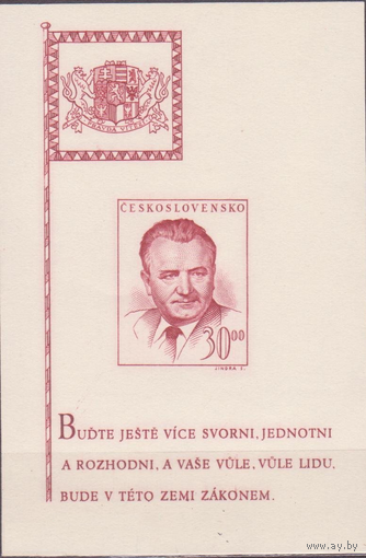 Чехословакия 1948 блок 52 -года со дня рождения президента Климента Готвальда MNH Мих#Bl10 \\13