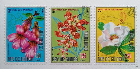 Экваториальная Гвинея 1979 / флора цветы / Охрана природы / 3 марки из серии