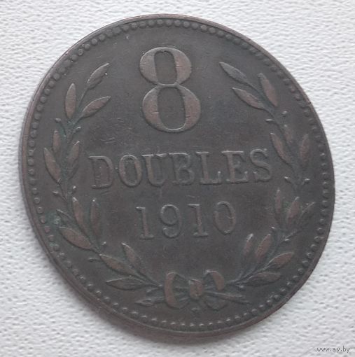Гернси 8 дублей, 1910 выпуск-91 000 6-6-8