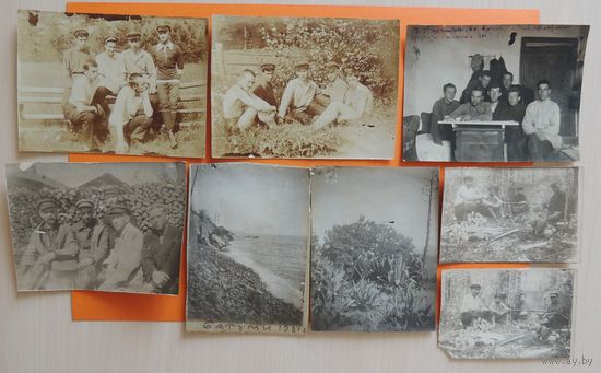 Фото "Студенты-геологи", 1929-1932 гг., в экспедиции и на практике Батуми, Братск, Иртыш, (8 шт.)