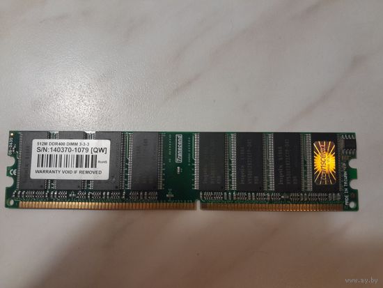 Оперативная память DDR Transcend 512M DDR400 DIMM 3-3-3 512 MB