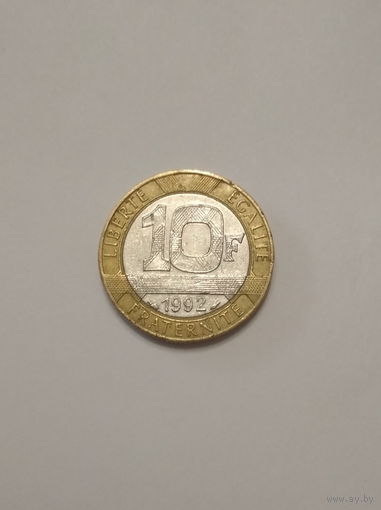 Франция / 10 франков / 1992 год