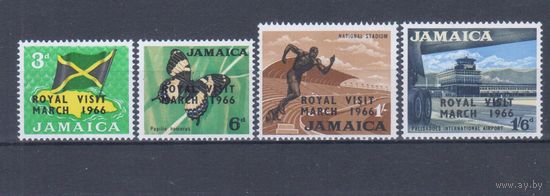 [2189] Ямайка 1966. Визит королевы.Фауна.Бабочка.Спорт и другое. НАДПЕЧАТКИ. СЕРИЯ MNH. Кат.8 е.