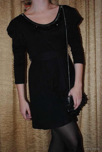 Обворожительное вечернее, чёрное платье ампир в готическом стиле от Bestwill,-"Виолетта",размер-(42/44),-на рост 164-172.POLAND.