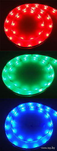 Светодиодная лента 1M 60 LED 3528 SMD цвет: синий, красный, зелёный. В силиконе!