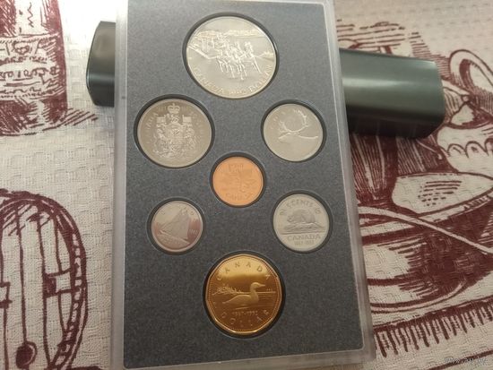 Набор монет Канады  1992 года 125 лет Конфедерации Канада , 6 монет + серебро 1 доллар, 1992 года 175 лет Кингстонскому дилижансу в Банковской упаковке