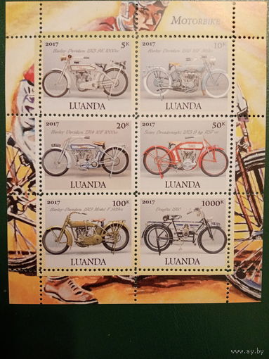 Луанда 2017. Ретро мотоциклы. Малый лист