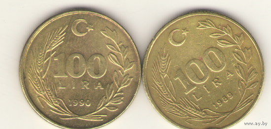 100 лир 1989, 1990 г.