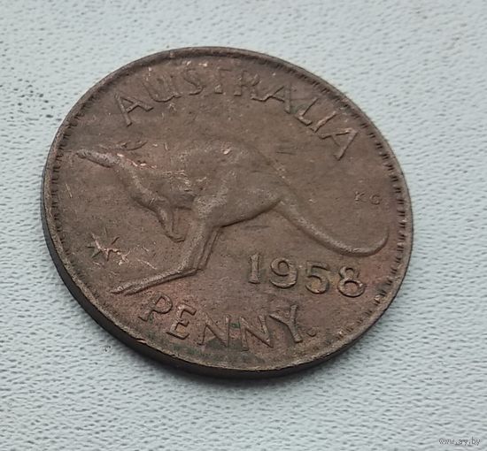 Австралия 1 пенни, 1958 - точка,  Перта 5-14-6